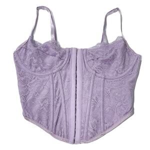 Fairy Shein Coquette Corset Top Size Size XS Lavender Purple Cropped Sleeveless